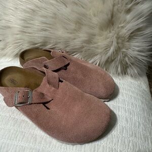 Birkenstock Boston Soft Footbed Clog - Pink Clay Suede